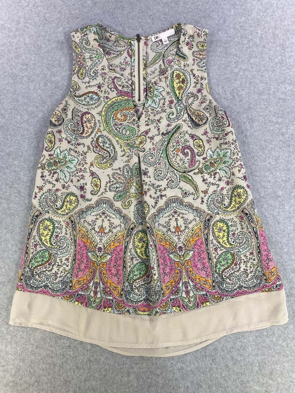DR2 by Daniel Rainn Paisley Print Sleeveless Blouse Size S